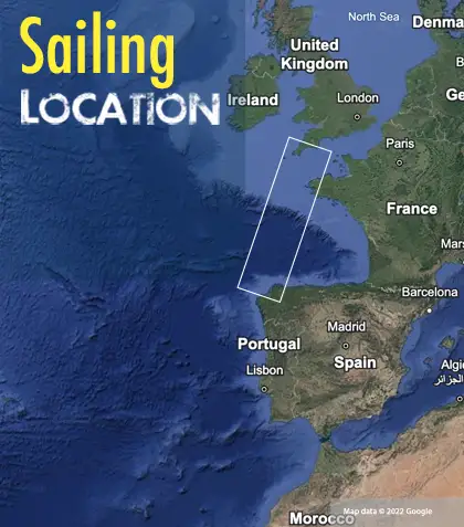 Bay of Biscay sailing area map