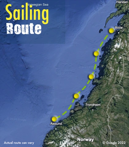 norway route map sailing