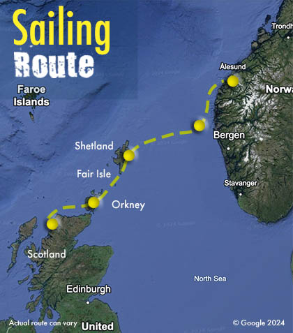 Scotland - Norway route map