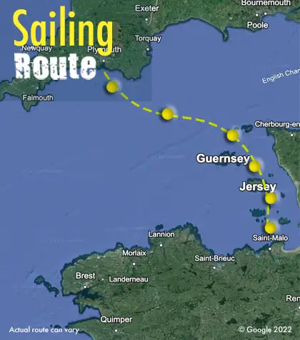 Channel Islands sailing route map