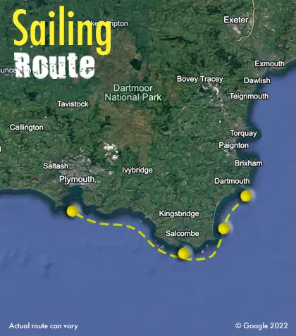 devon sailing route map