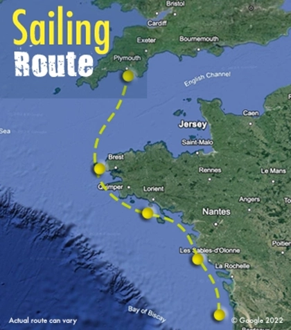 France Brittany sailing route map