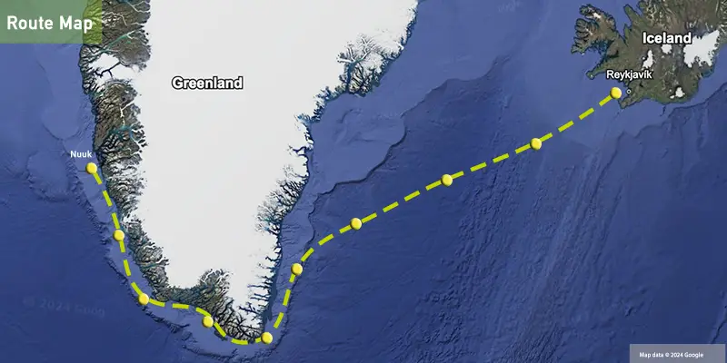 Greenland to Iceland