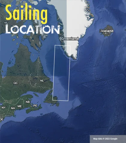 Newfoundland greenland sailing area map