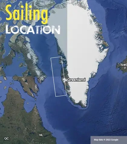 Greenland area sailing map